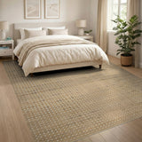 Beige Dot Grid Woven Area Rug