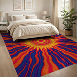 Radiant Sunburst Abstract Area Rug