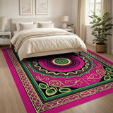Vibrant Pink Mandala Persian Area Rug