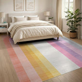 ODIKA Abstract Rainbow Arch Washable Area Rug - Low Pile Non-Slip