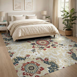 Red Navy Mandala Persian Area Rug