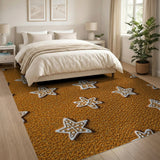 Gingerbread Star Cookies Orange Area Rug