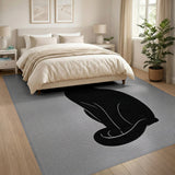 Black Cat Silhouette Area Rug