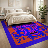 Vibrant Tribal Mask Area Rug