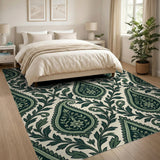 Green Paisley Persian Area Rug