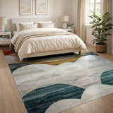 Layered Wave Multi-Color Abstract Area Rug