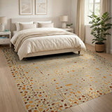 Beige and Neutral Modern Beige Abstract Geometric Area Rug