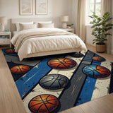 Basketball Explosion Geometric Area Rug
