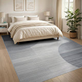 Modern Grey Abstract Overlapping Circles Rug
