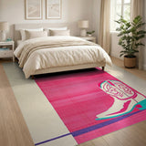 Pink Cowboy Boot Area Rug