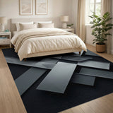 Geometric Modern Modern Geometric Grey Abstract Area Rug