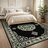 Traditional Persian Green Elegant Green Persian Medallion Area Rug