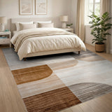 Geometric Modern Geometric Abstract Beige Area Rug