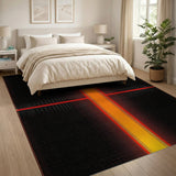 Bold Orange Cross Geometric Area Rug