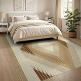 Brown Tan Southwestern Diamond Area Rug