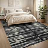 Black and White Geometric Modern Bold Black White Geometric Area Rug