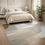 Abstract Organic Shapes Beige Neutral Area Rug