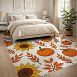 Autumn Pumpkin Sunflower Harvest Area Rug