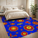 Kids Emergency Vehicles Cartoon Pattern Rug