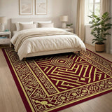Gold Geometric Persian Area Rug