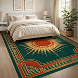 Radiant Sunburst Geometric Geometric Modern Area Rug