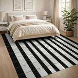 Bold Vertical Stripe Bold Black White Vertical Stripe Area Rug