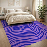 Purple Purple Wave Abstract Area Rug