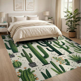 Whimsical Cactus Succulent Pattern Rug