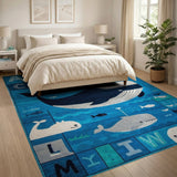 Whale ABC Ocean Alphabet Kids Rug