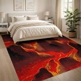 Fiery Lava Flow Red Area Rug