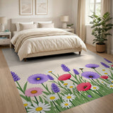 Wildflower Border Floral Area Rug