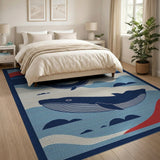 Majestic Whale Ocean Sunset Area Rug
