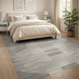 Modern Architectural Black White Area Rug