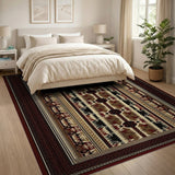 Red Striped Southwestern Area Rug