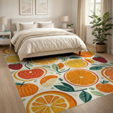 Vibrant Citrus Berry Fruit Pattern Rug