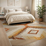Brown and Tan Terracotta Diamond Southwestern Area Rug
