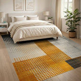 Multi-Color Geometric Polka Dot Block Area Rug