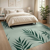 Mint Green Eucalyptus Leaf Area Rug