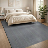 Modern Black White Grid Mesh Area Rug