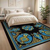 Blue Gold Persian Area Rug