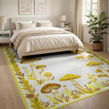 Whimsical Yellow Mushroom Grove Area Rug