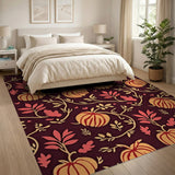 Pumpkin Vine Harvest Pattern Area Rug