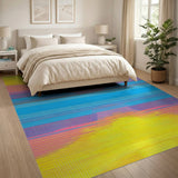 Multi-color and Patterns Geometric Modern Vibrant Multi-Color Striped Geometric Area Rug
