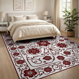 Red Traditional Persian Ornate Red Floral Persian Area Rug