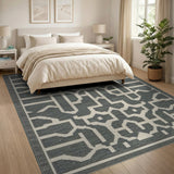 Grey Trellis Geometric Area Rug