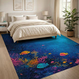 Vibrant Deep Sea Coral Reef Fish Area Rug
