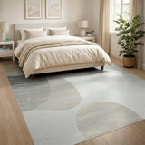 Modern Abstract Beige Gold Area Rug