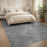 Abstract Area Wavy Grey Wavy Abstract Area Rug