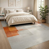 Bold Geometric Orange Abstract Area Rug