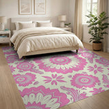Ornate Pink Floral Vintage No. 2 Area Rug